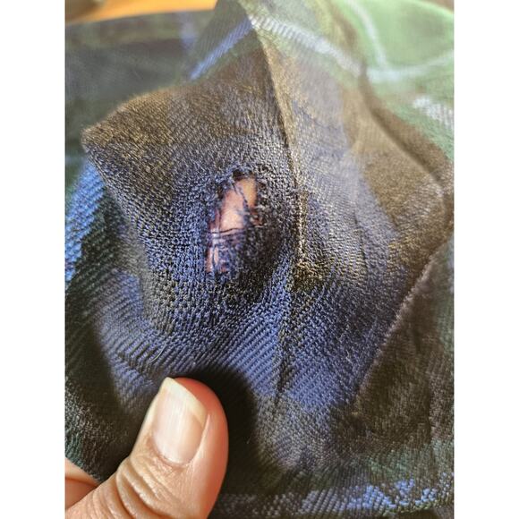 Pendleton Size 16 Green Plaid Paisley Print Pleated A Line Midi Wool Skirt - Picture 9 of 9